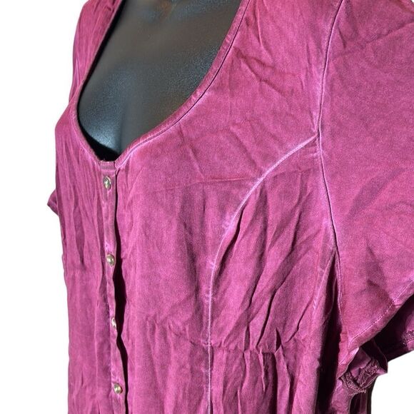 Torrid fit & flare soft stretch challis button front top new 4/4x/26 - Picture 4 of 7